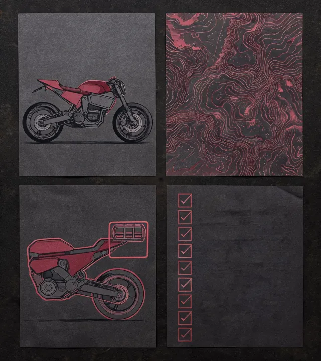 Vehicle procurement brief with electric motorcycle specification map