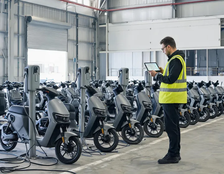 Electric motorcycle fleet duty planning